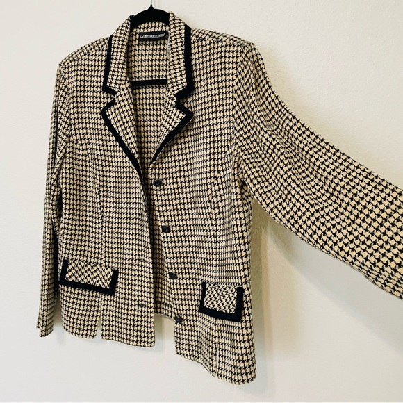 Sag Harbor Dress woman’s suit  blazer size 14 yellow black houndstooth dressy - Picture 4 of 10